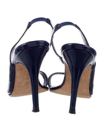 Manolo Blahnik Patent Leather Slingback Sandals