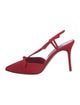 Manolo Blahnik Suede Bow Accents Slingback Pumps