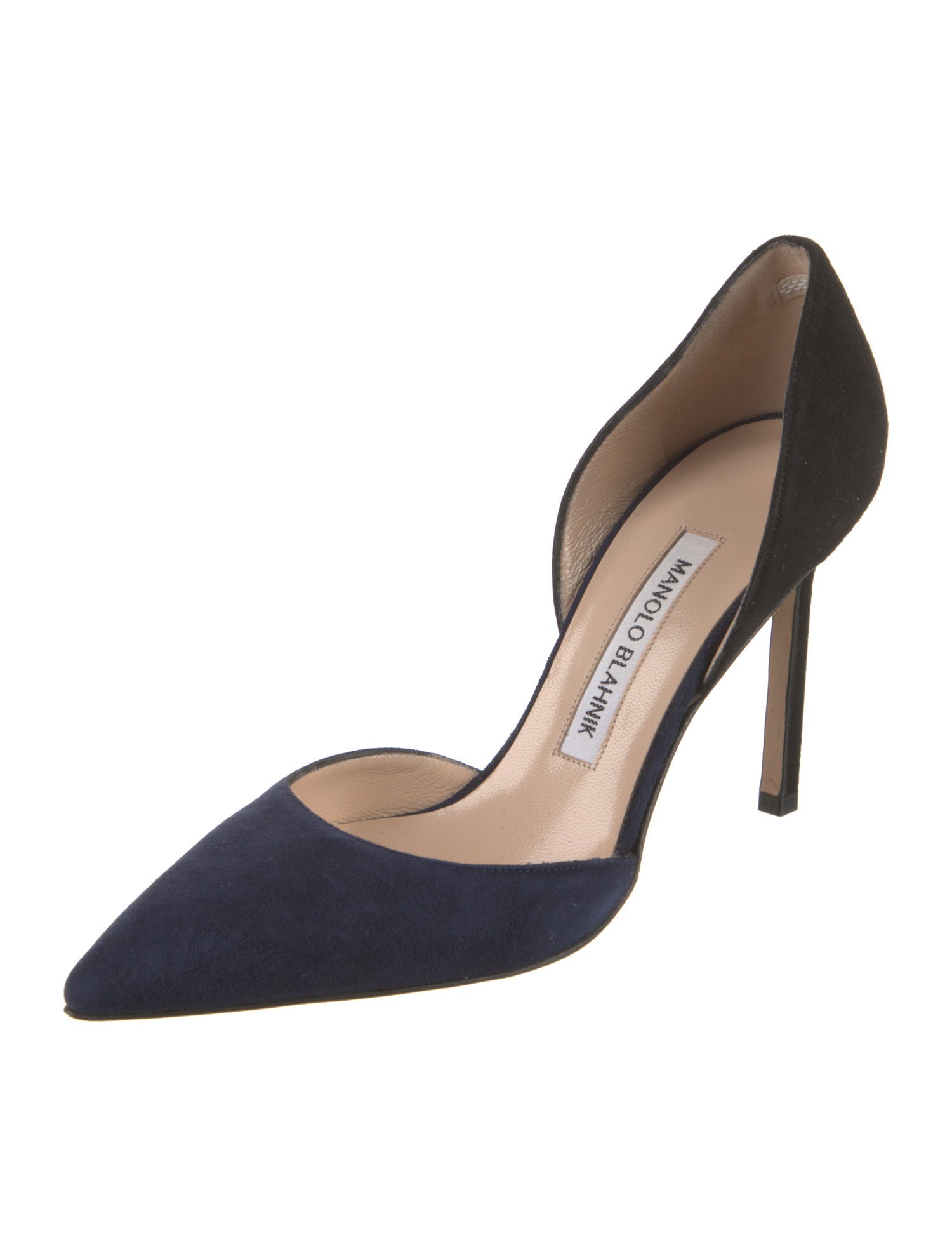 Manolo Blahnik Suede D'Orsay Pumps