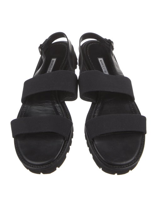 Manolo Blahnik Canvas Slingback Sandals