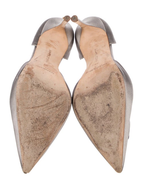 Manolo Blahnik Satin Crystal Embellishments D'Orsay Pumps