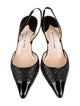 Manolo Blahnik Quilted Pattern Leather Slingback Pumps