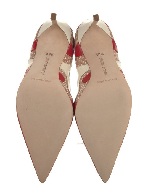 Manolo Blahnik Leather Printed Pumps
