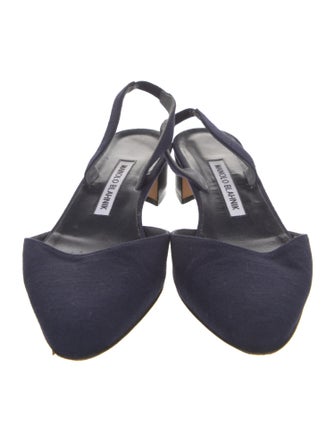 Manolo Blahnik Canvas Slingback Pumps