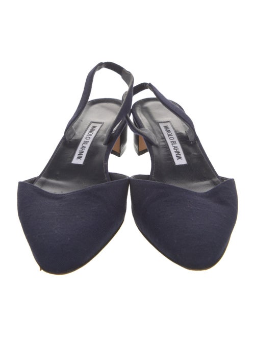 Manolo Blahnik Canvas Slingback Pumps
