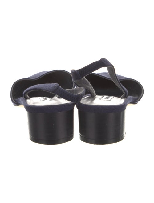 Manolo Blahnik Canvas Slingback Pumps