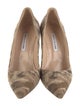 Manolo Blahnik Canvas Printed Pumps