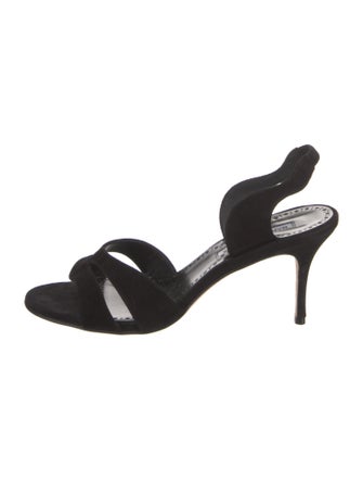 Manolo Blahnik Suede Slingback Sandals