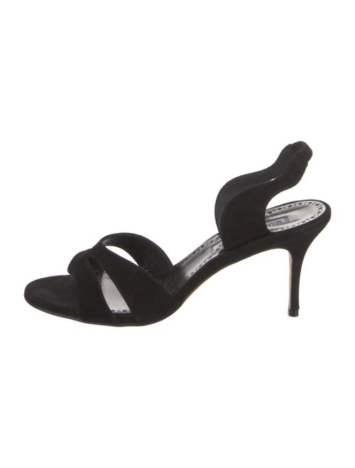 Manolo Blahnik Suede Slingback Sandals