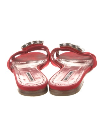 Manolo Blahnik Crystal Embellishments Slides