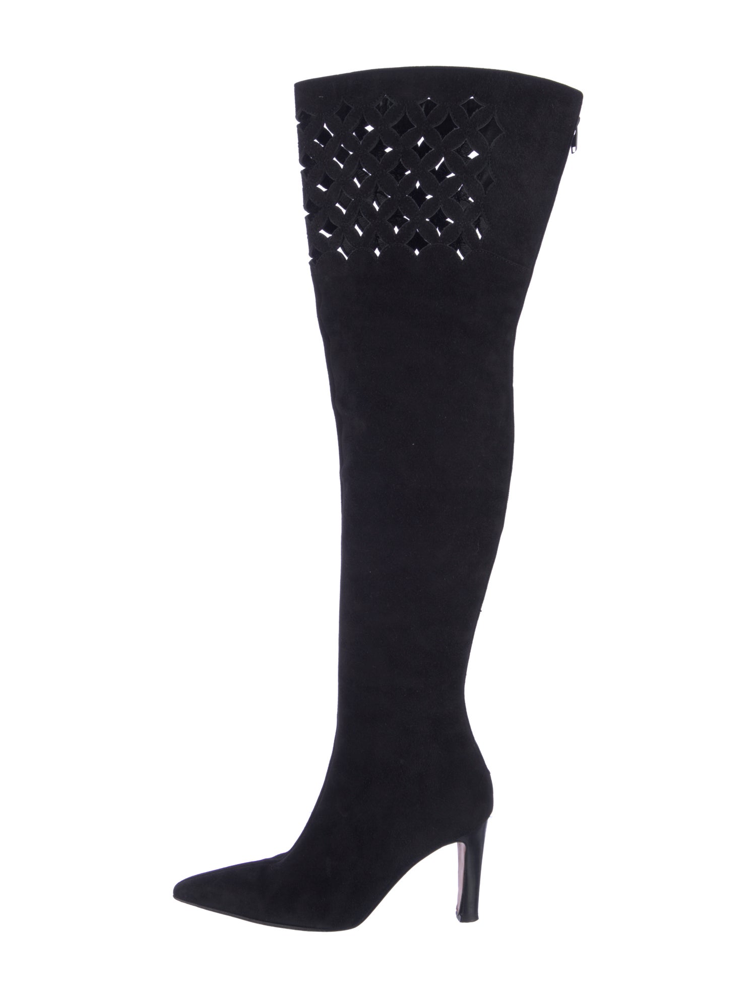 Manolo Blahnik Suede Cutout Accent Boots