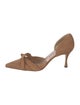 Manolo Blahnik Suede Bow Accents D'Orsay Pumps