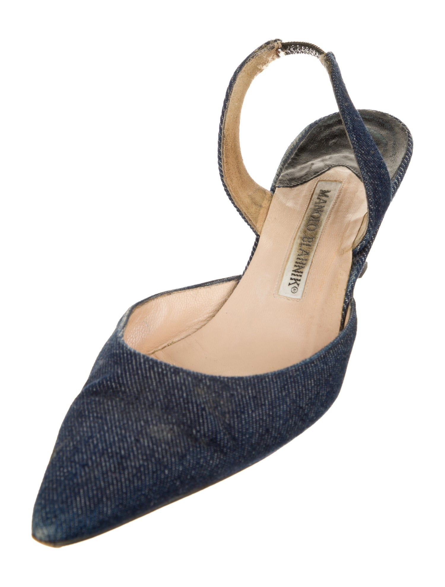 Manolo Blahnik Denim Slingback Pumps