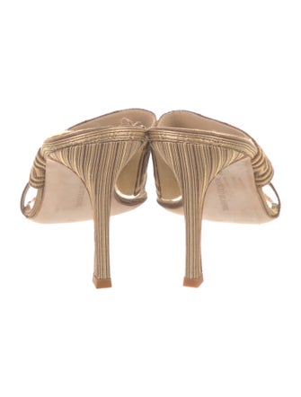 Manolo Blahnik Canvas Printed Slides