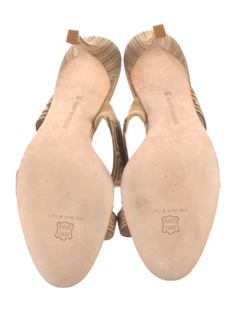 Manolo Blahnik Canvas Printed Slides