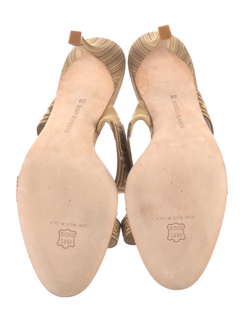 Manolo Blahnik Canvas Printed Slides