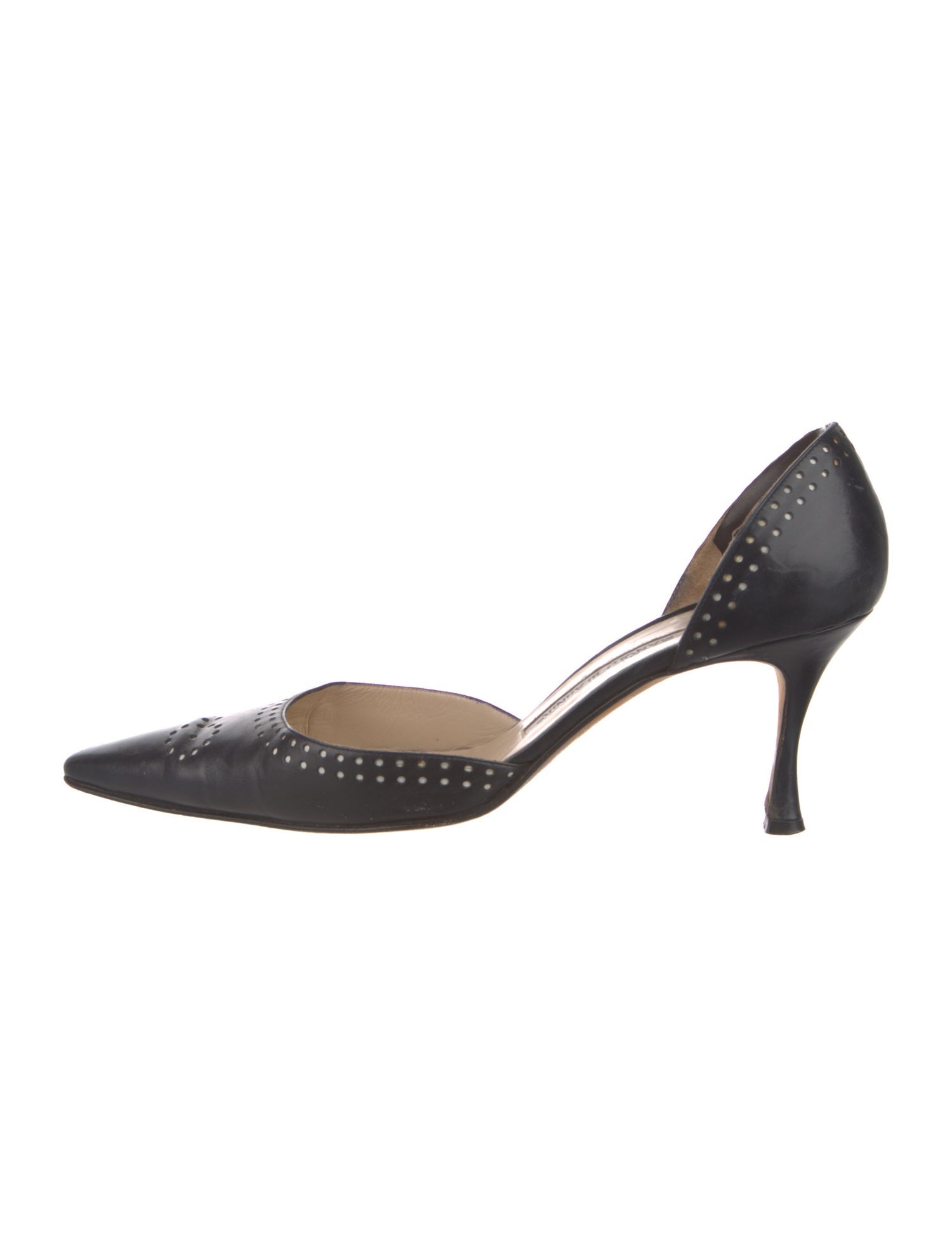 Manolo Blahnik Leather D'Orsay Pumps