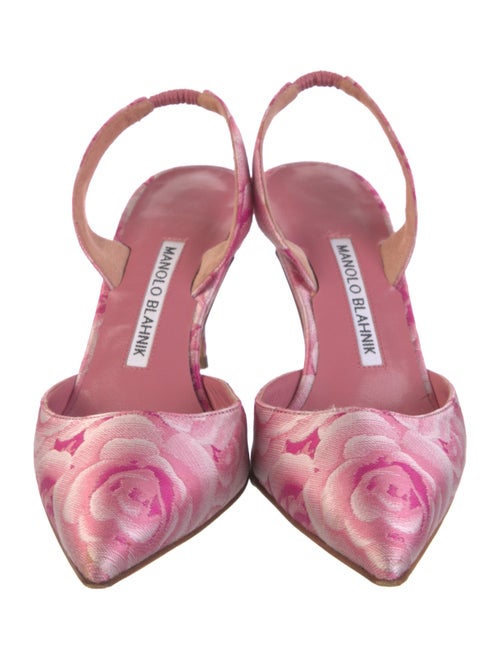 Manolo Blahnik Floral Print Slingback Pumps