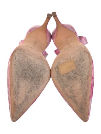 Manolo Blahnik Floral Print Slingback Pumps