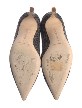 Manolo Blahnik Suede Animal Print Pumps
