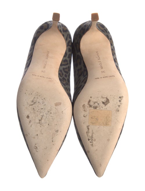 Manolo Blahnik Suede Animal Print Pumps