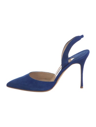 Manolo Blahnik Suede Slingback Pumps
