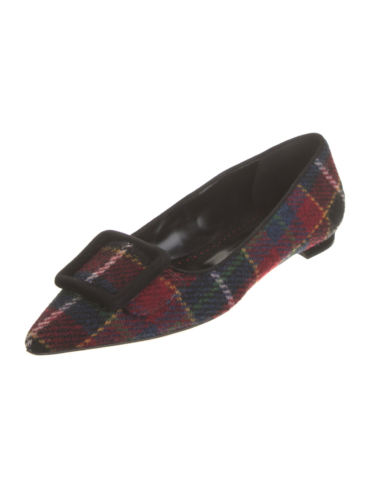Manolo Blahnik Wool Printed Flats