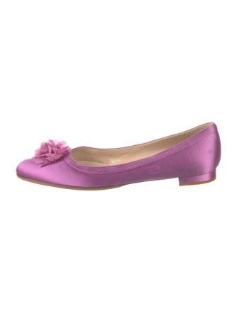 Manolo Blahnik Satin Ballet Flats