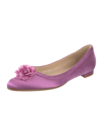 Manolo Blahnik Satin Ballet Flats