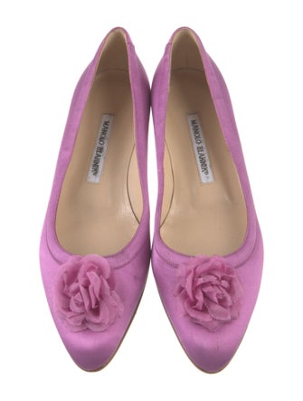 Manolo Blahnik Satin Ballet Flats