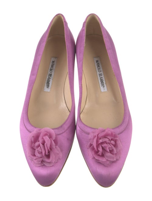 Manolo Blahnik Satin Ballet Flats