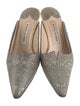 Manolo Blahnik Leather Animal Print Mules