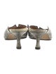Manolo Blahnik Leather Animal Print Mules