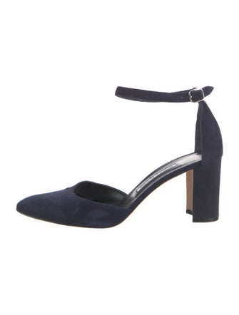 Manolo Blahnik Suede D'Orsay Pumps