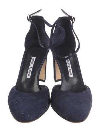 Manolo Blahnik Suede D'Orsay Pumps