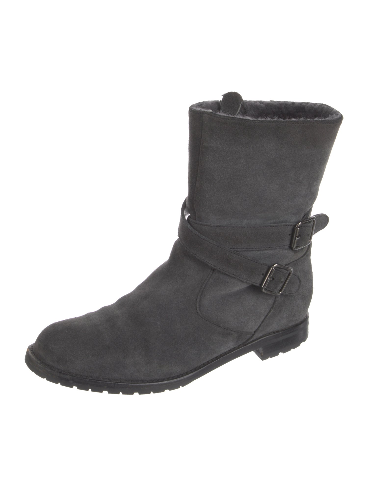 Manolo Blahnik Suede Moto Boots