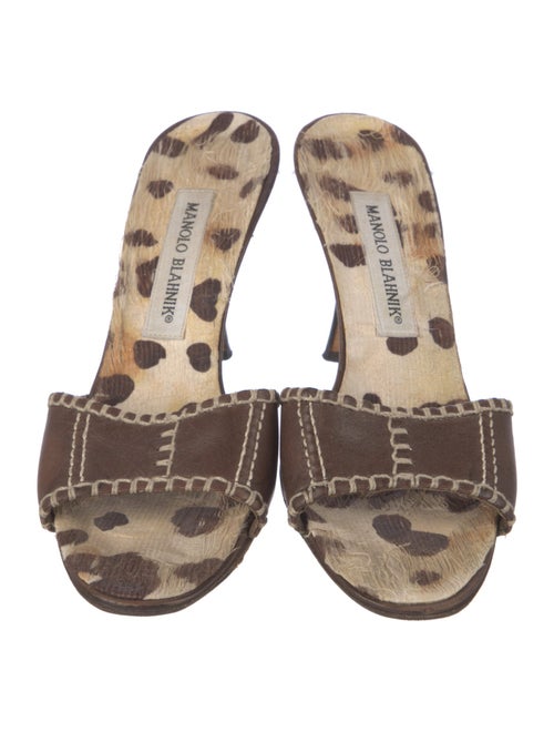 Manolo Blahnik Leather Slides