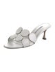 Manolo Blahnik Leather Scalloped Accent Slides