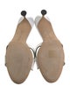 Manolo Blahnik Leather Scalloped Accent Slides