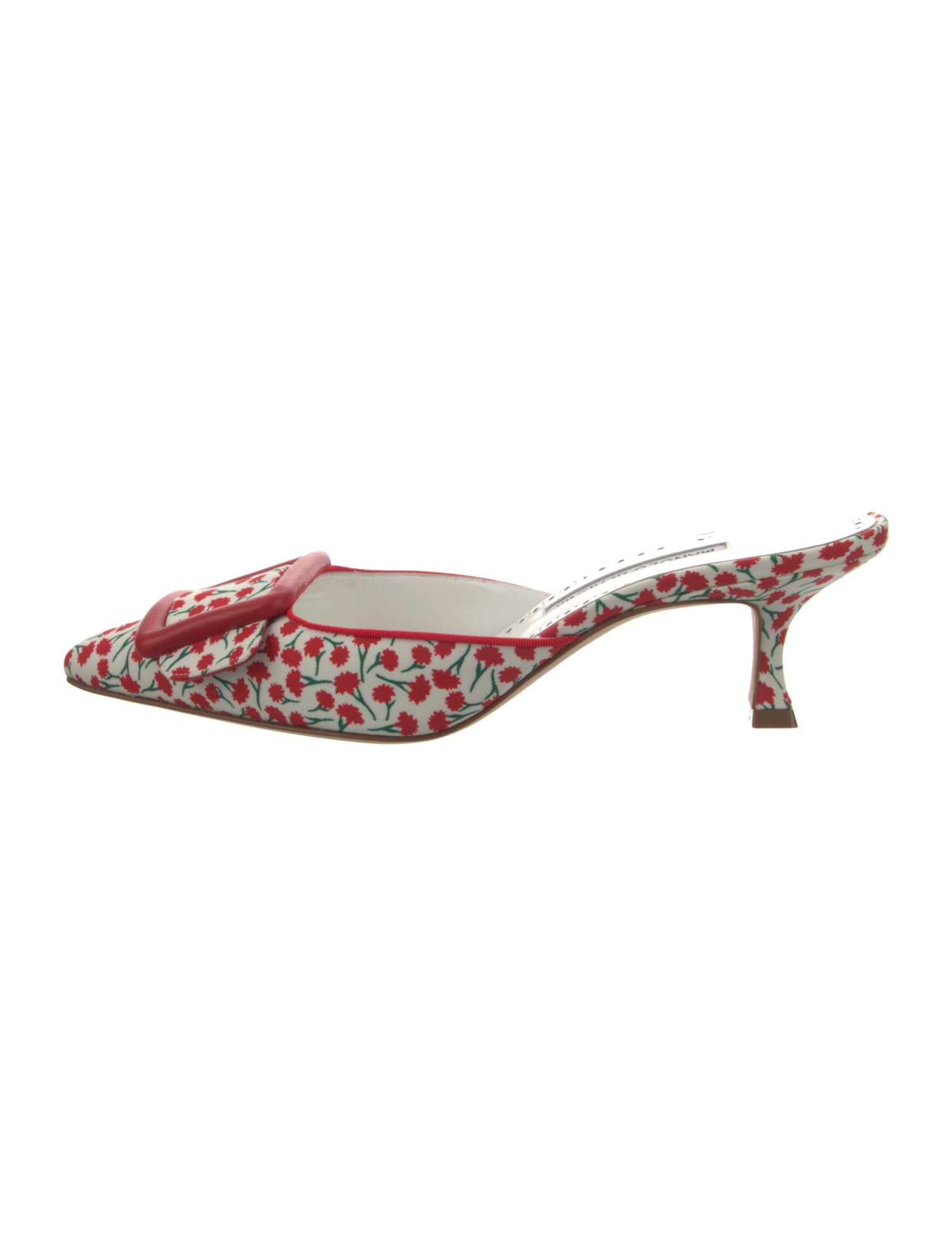 Manolo Blahnik Floral Print Mules