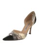 Manolo Blahnik Snakeskin Animal Print D'Orsay Pumps