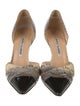 Manolo Blahnik Snakeskin Animal Print D'Orsay Pumps