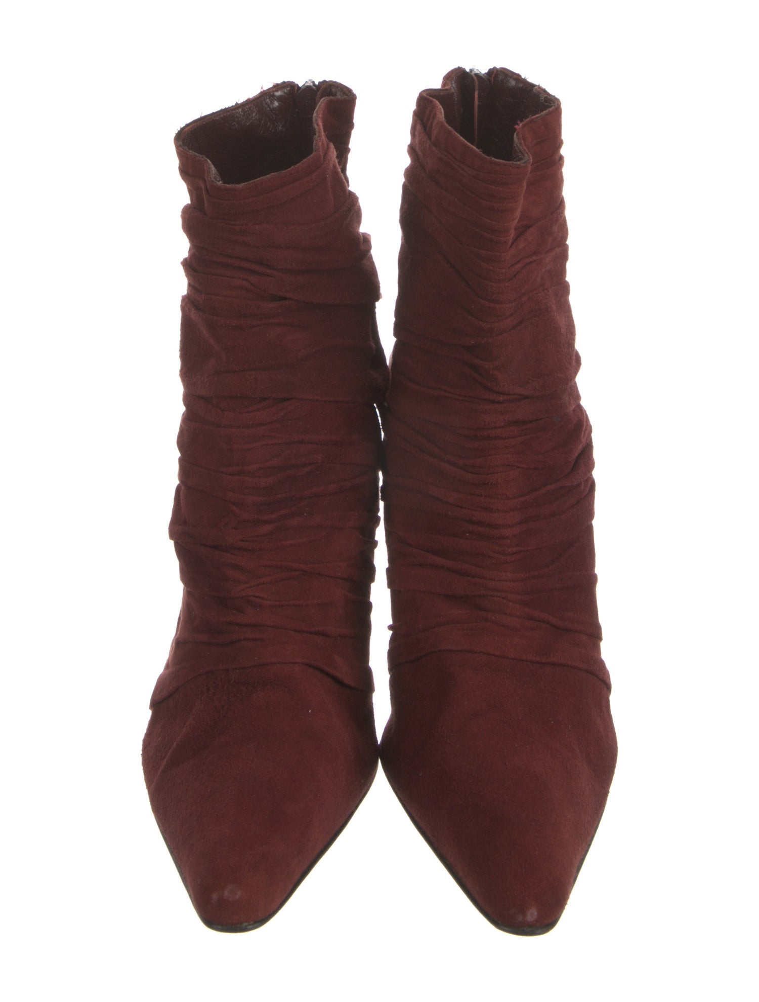 Manolo Blahnik Suede Leather Trim Embellishment Sock Boots