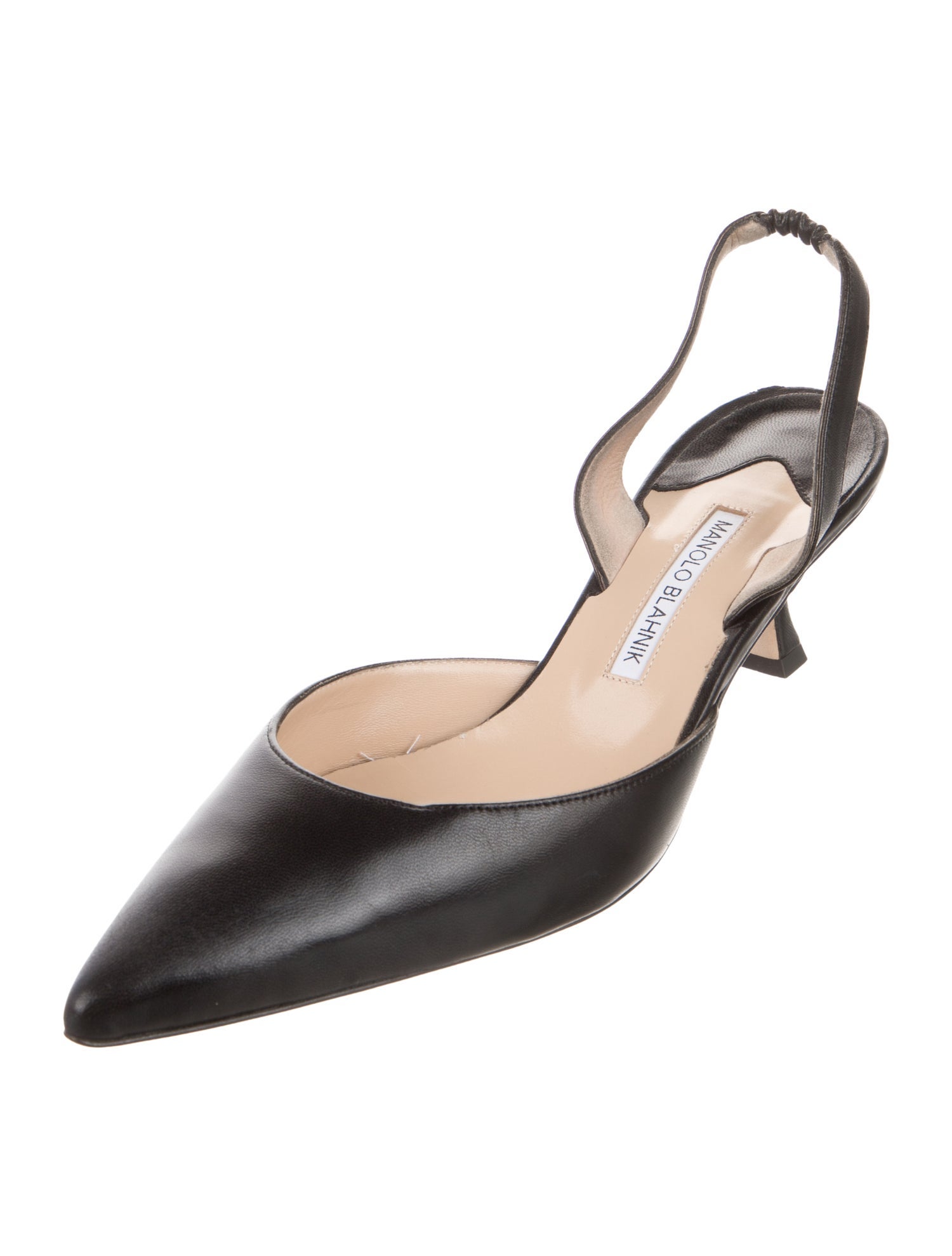 Manolo Blahnik Leather Slingback Pumps