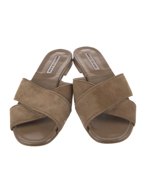 Manolo Blahnik Suede Slides