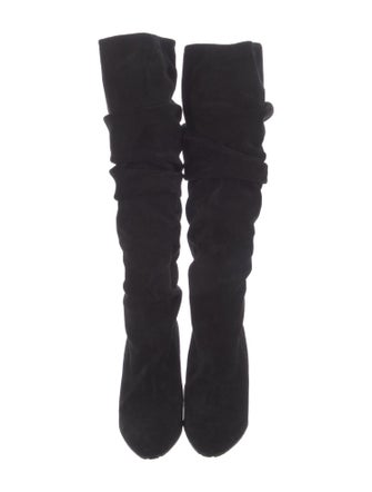 Manolo Blahnik Suede Slouch Boots
