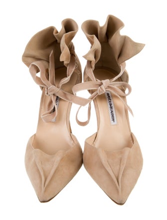 Manolo Blahnik Suede D'Orsay Pumps