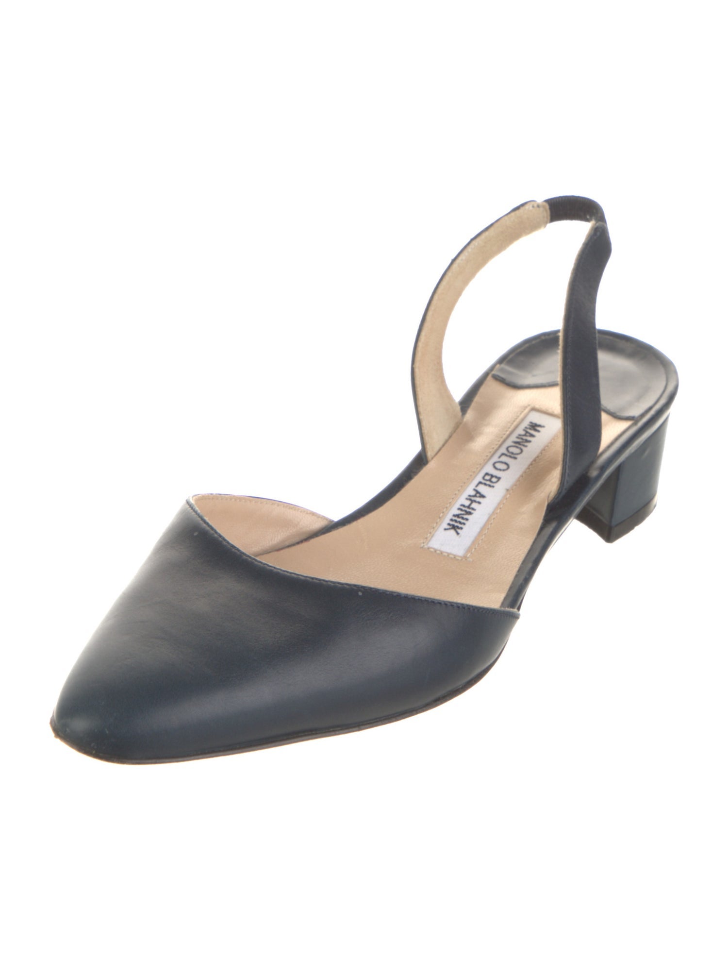 Manolo Blahnik Leather Slingback Pumps