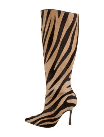 Manolo Blahnik Ponyhair Animal Print Boots