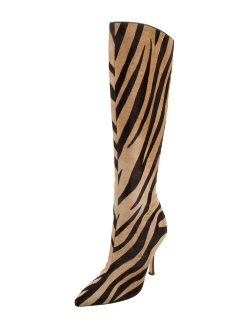 Manolo Blahnik Ponyhair Animal Print Boots